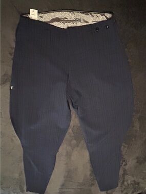 Traditional Japanese Men's Work Pants Dark Navy Pinstripe